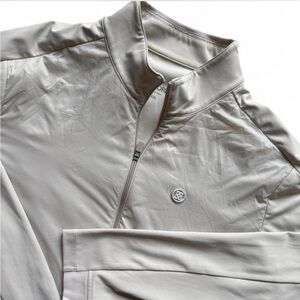 G/FORE Jacket Mens XXL Stone Beige Full Zip Golf Hybrid Nylon Stretch Warm logo